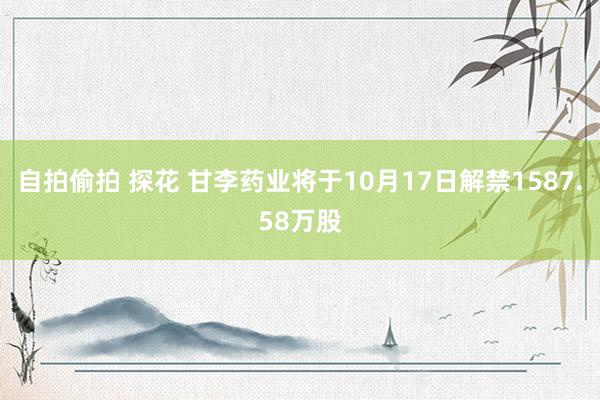 自拍偷拍 探花 甘李药业将于10月17日解禁1587.58万股
